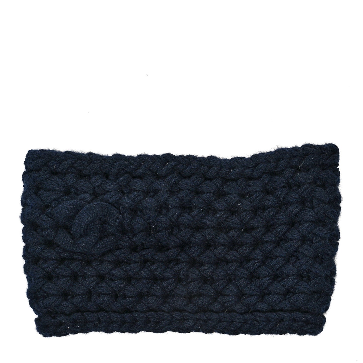 Cashmere Knit CC Headband Navy