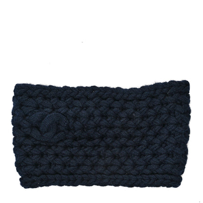 Chanel Cashmere Knit CC Headband Navy 1 of 3