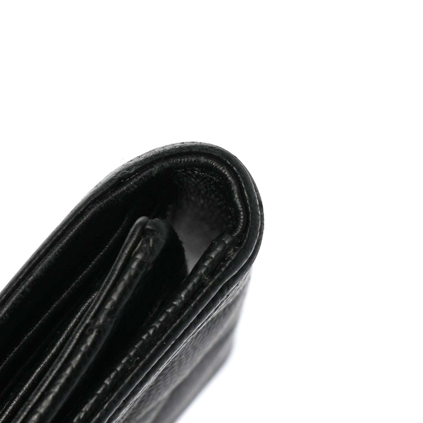 Caviar Quilted Compact Boy Wallet Black