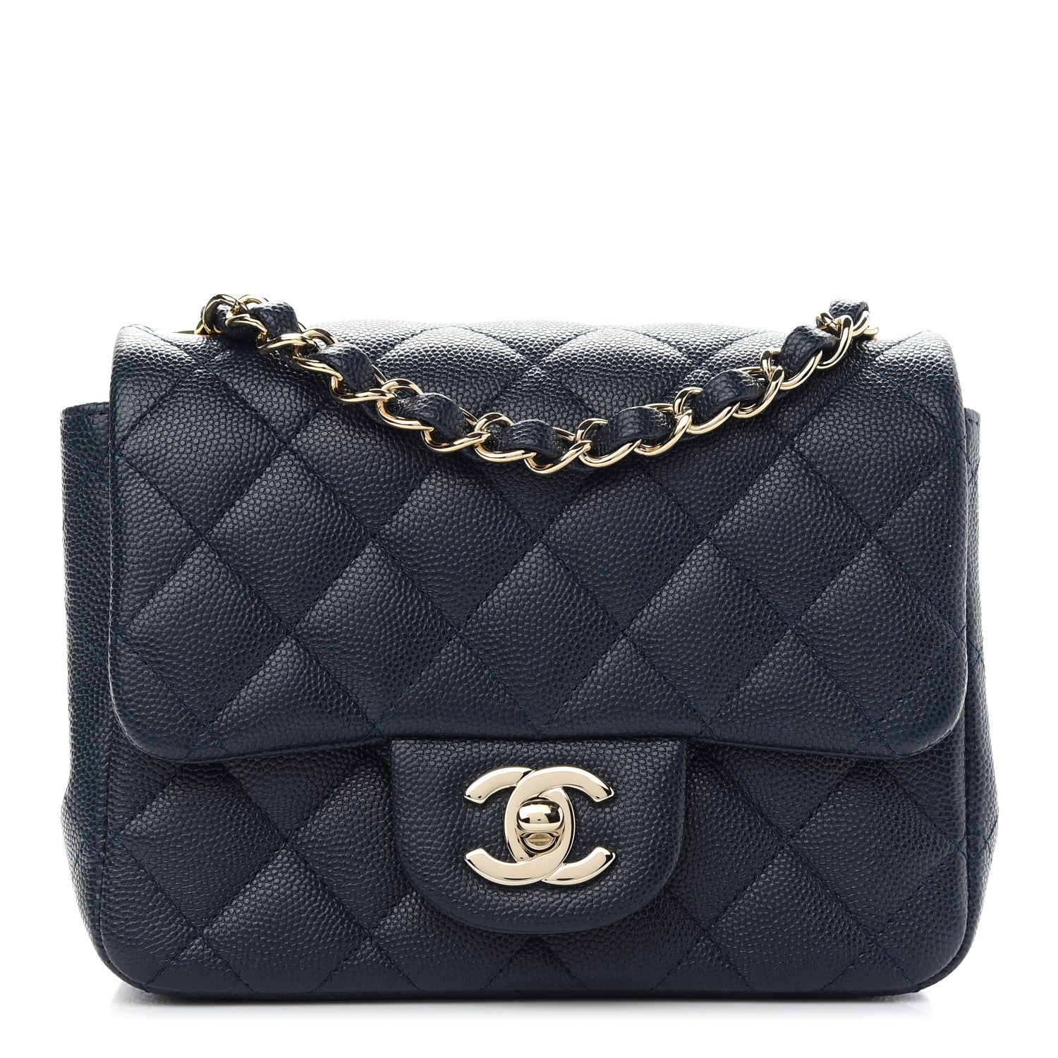 Chanel Caviar Quilted Mini Square Flap Navy 1 of 8