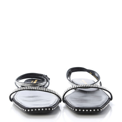 Saint Laurent Calfskin Studded Raso Seta Sandals 39.5 Black 3 of 9