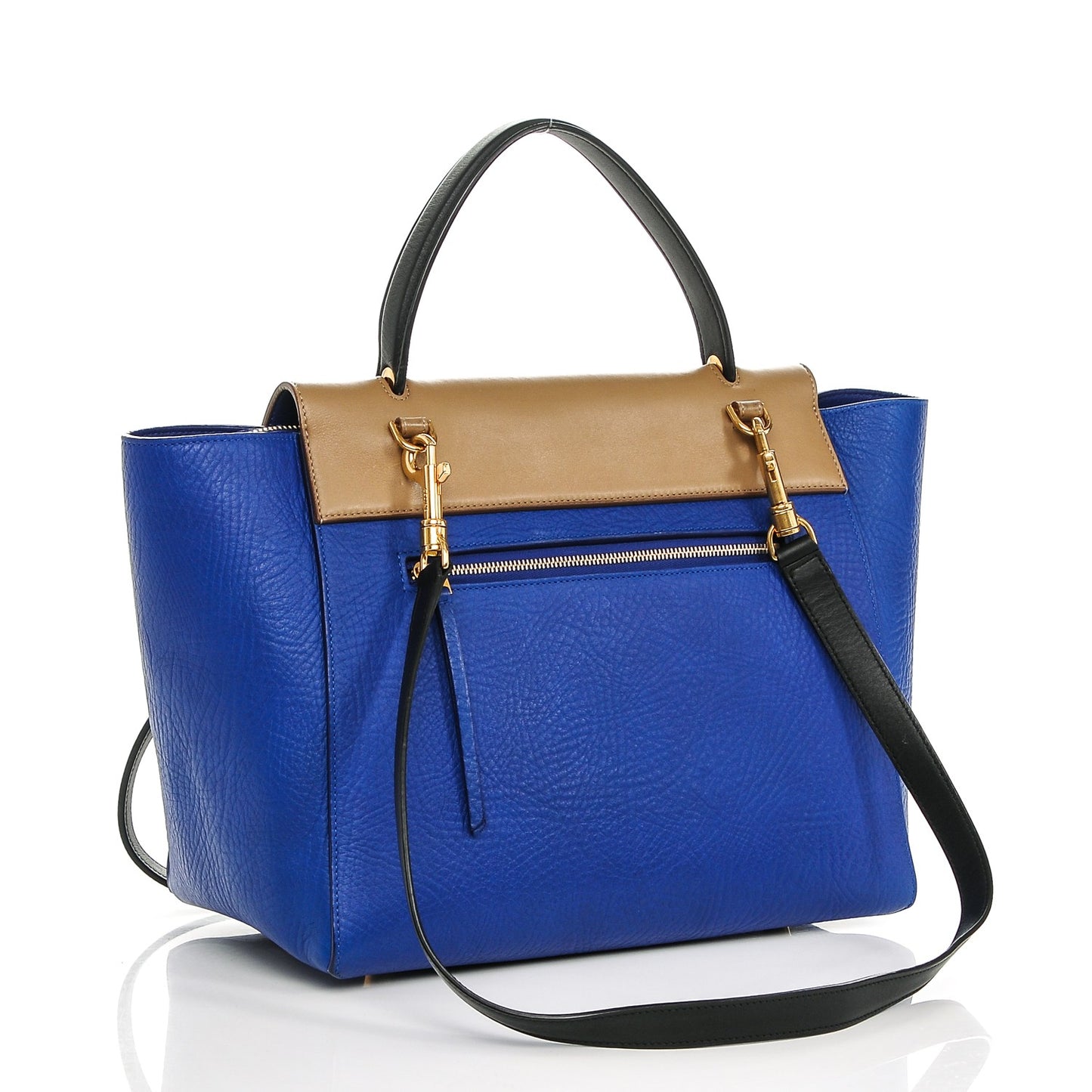 Elephant Calfskin Mini Bi-Color Belt Bag Indigo