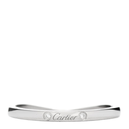 Cartier Platinum 3 Diamond Ballerine Wedding Band Ring 59 8.75 1 of 4