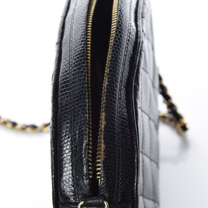 Chanel Lizard Quilted Small Tassel Camera Case Black 11 of 16