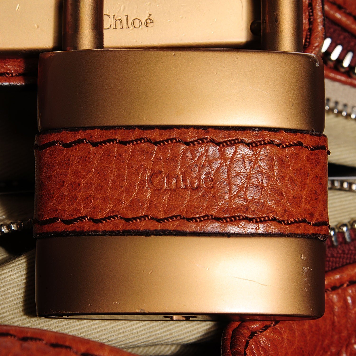 Chloe Calfskin Medium Paddington Satchel Whiskey 6 of 10