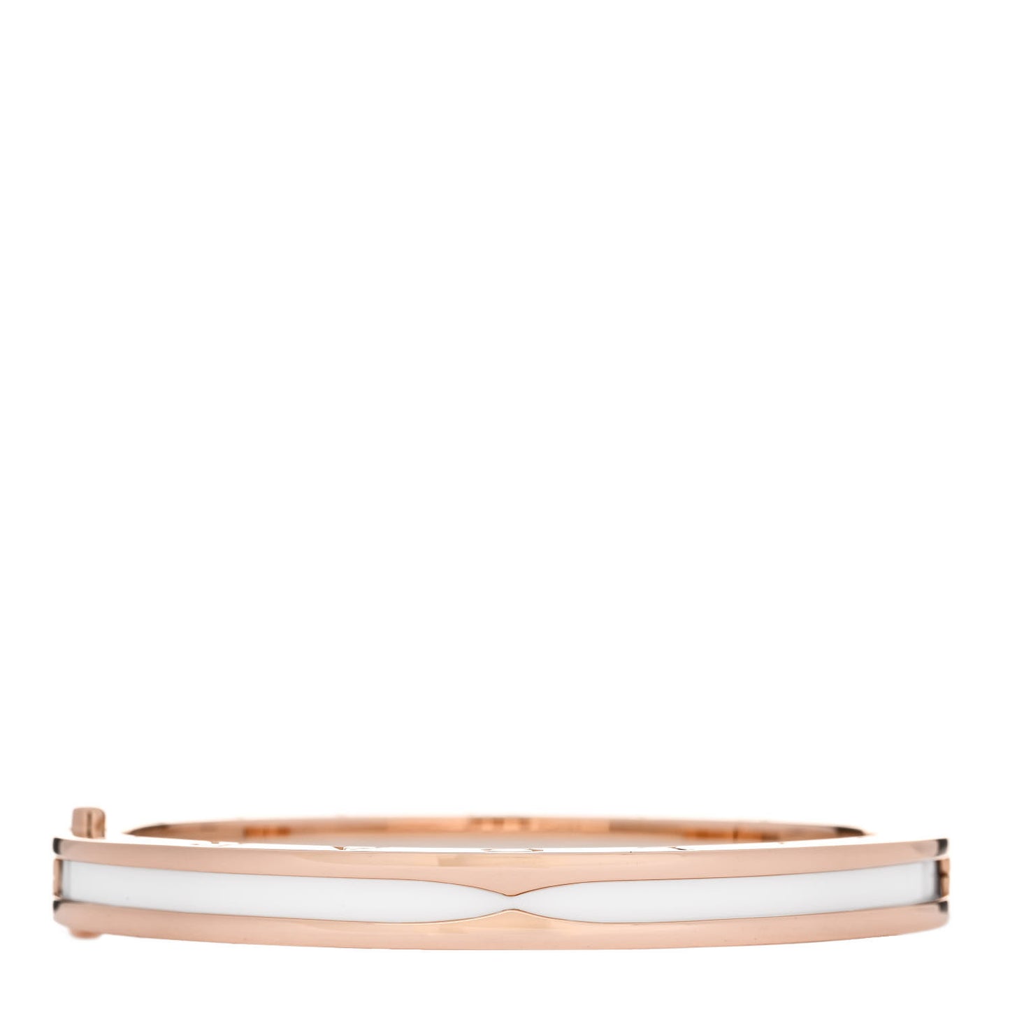 18K Rose Gold White Ceramic B.Zero1 Bangle Bracelet M