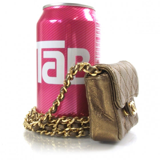 Quilted Leather Micro Mini Flap Bronze