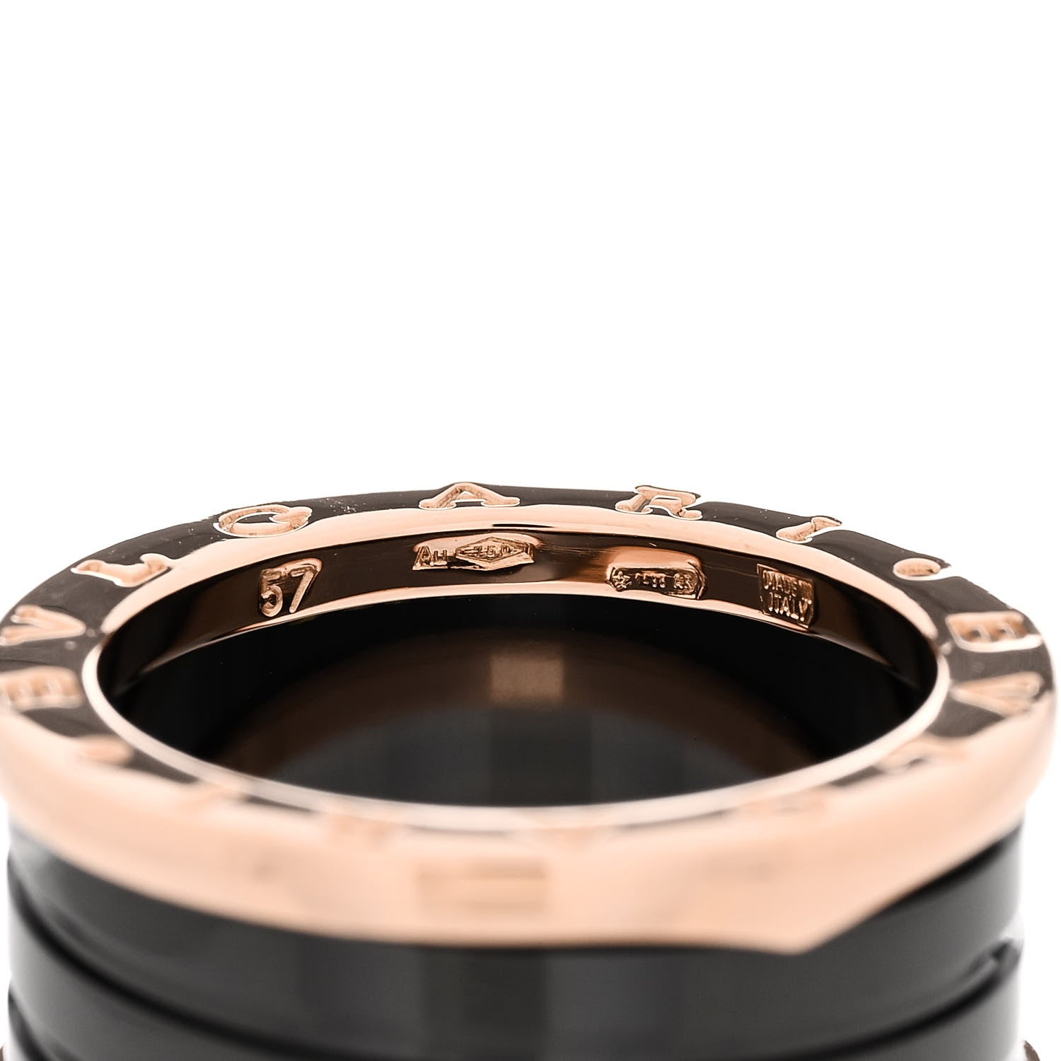 Bulgari 18K Rose Gold Black Ceramic B.Zero1 Four-Band Ring 57 8 5 of 7