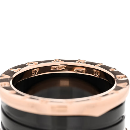Bulgari 18K Rose Gold Black Ceramic B.Zero1 Four-Band Ring 57 8 5 of 7