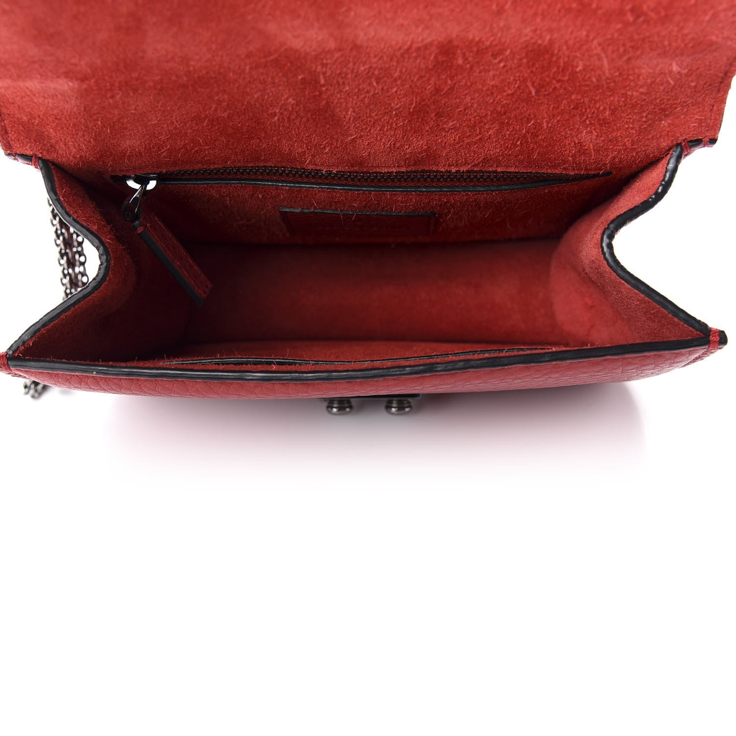 Valentino Garavani Pebbled Calfskin Small Glam Lock Rockstud Flap Red 5 of 9