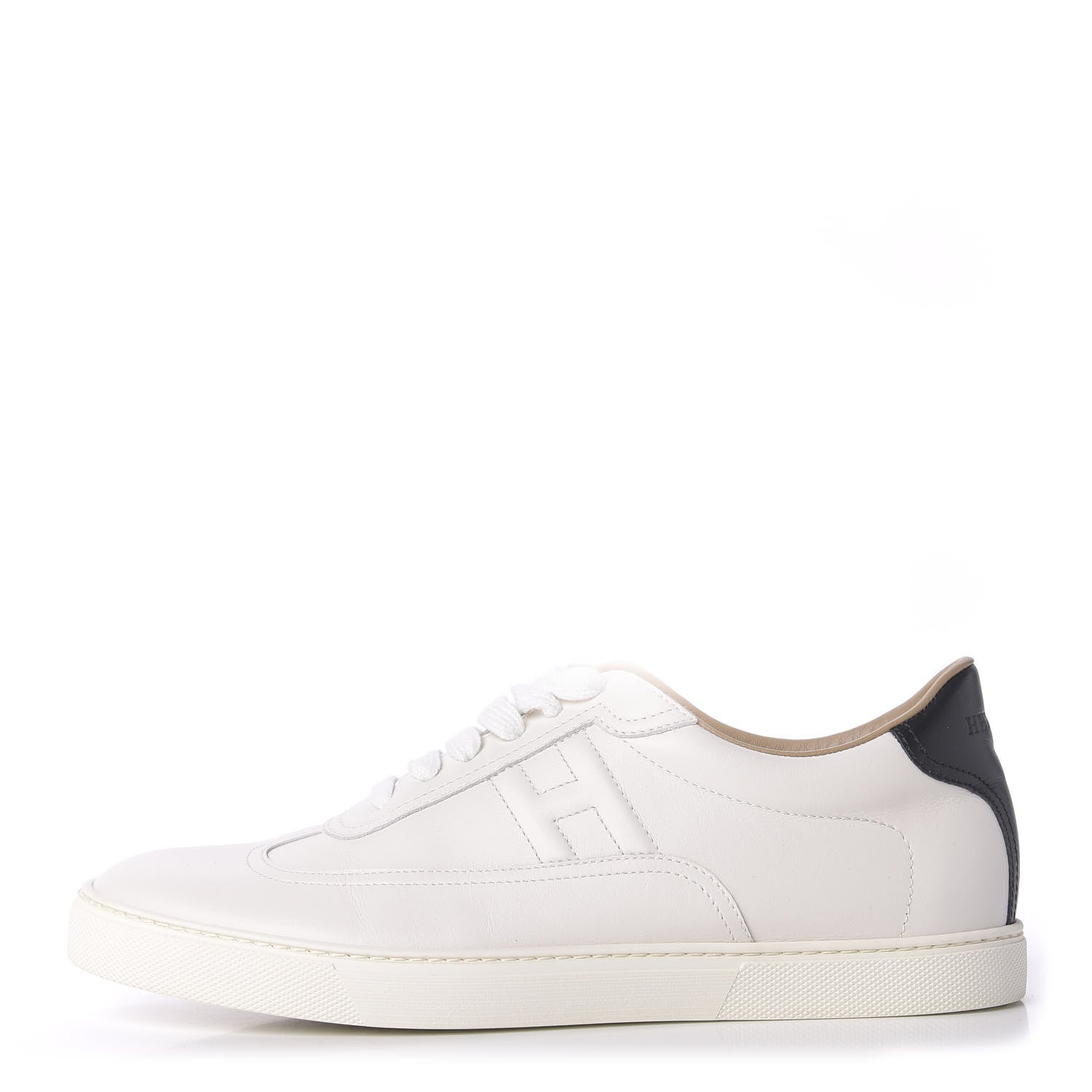Hermes Calfskin Quicker Sneakers 41 White Black 1 of 10