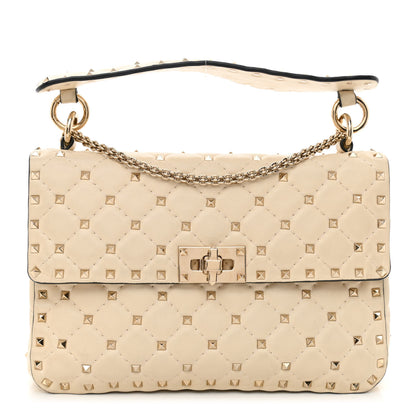 Valentino Garavani Nappa Medium Rockstud Spike Shoulder Bag Light Ivory 1 of 12