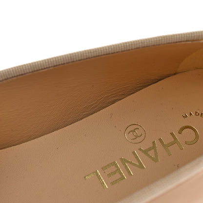 Chanel Lambskin Cap Toe Ballerina Flats 39.5 Beige Black 10 of 14