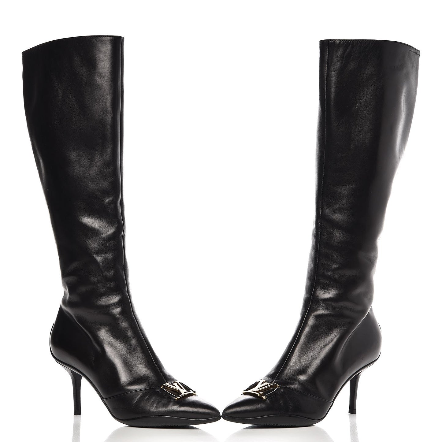 Calfskin LV High Boots 39 Black