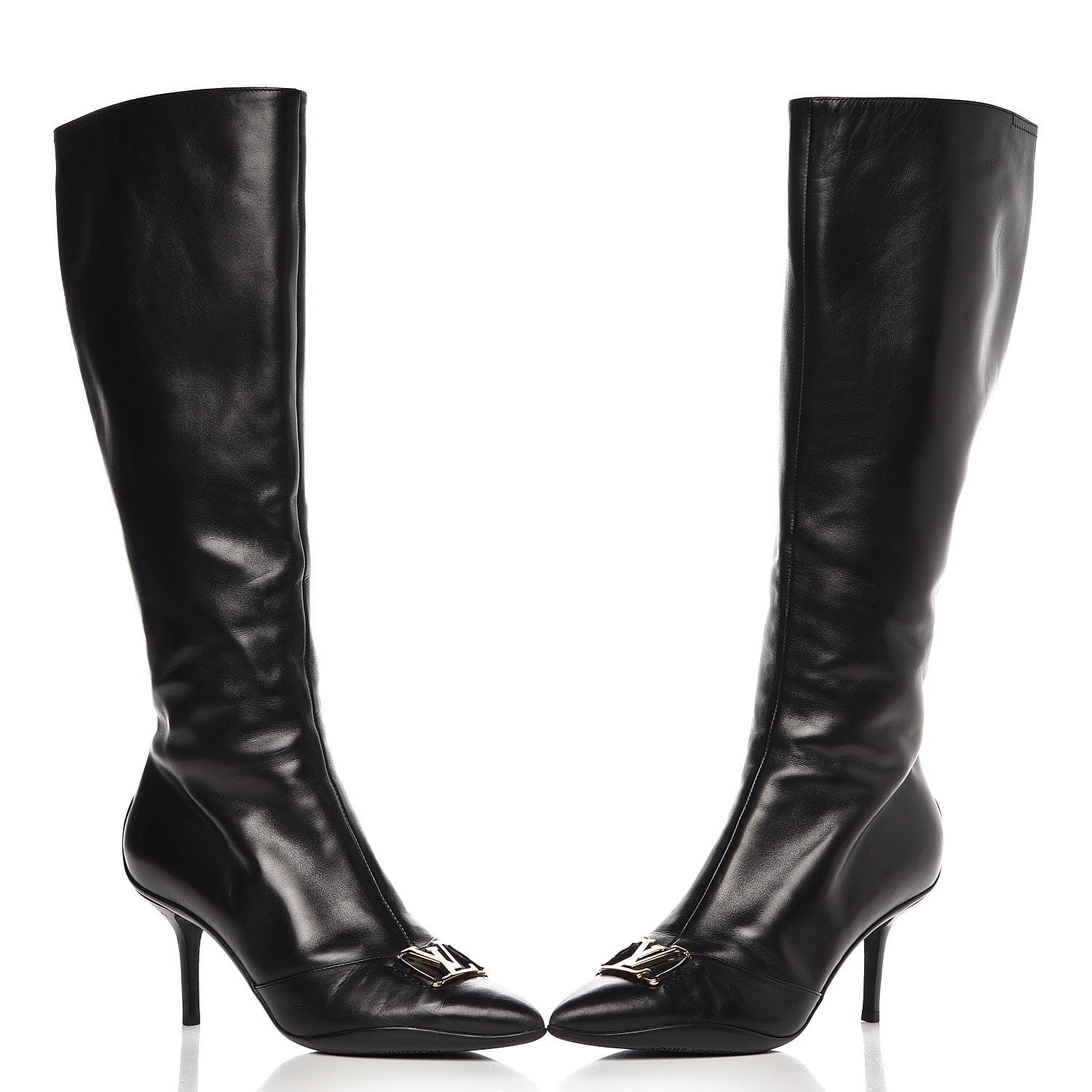 Louis Vuitton Calfskin LV High Boots 39 Black 5 of 11