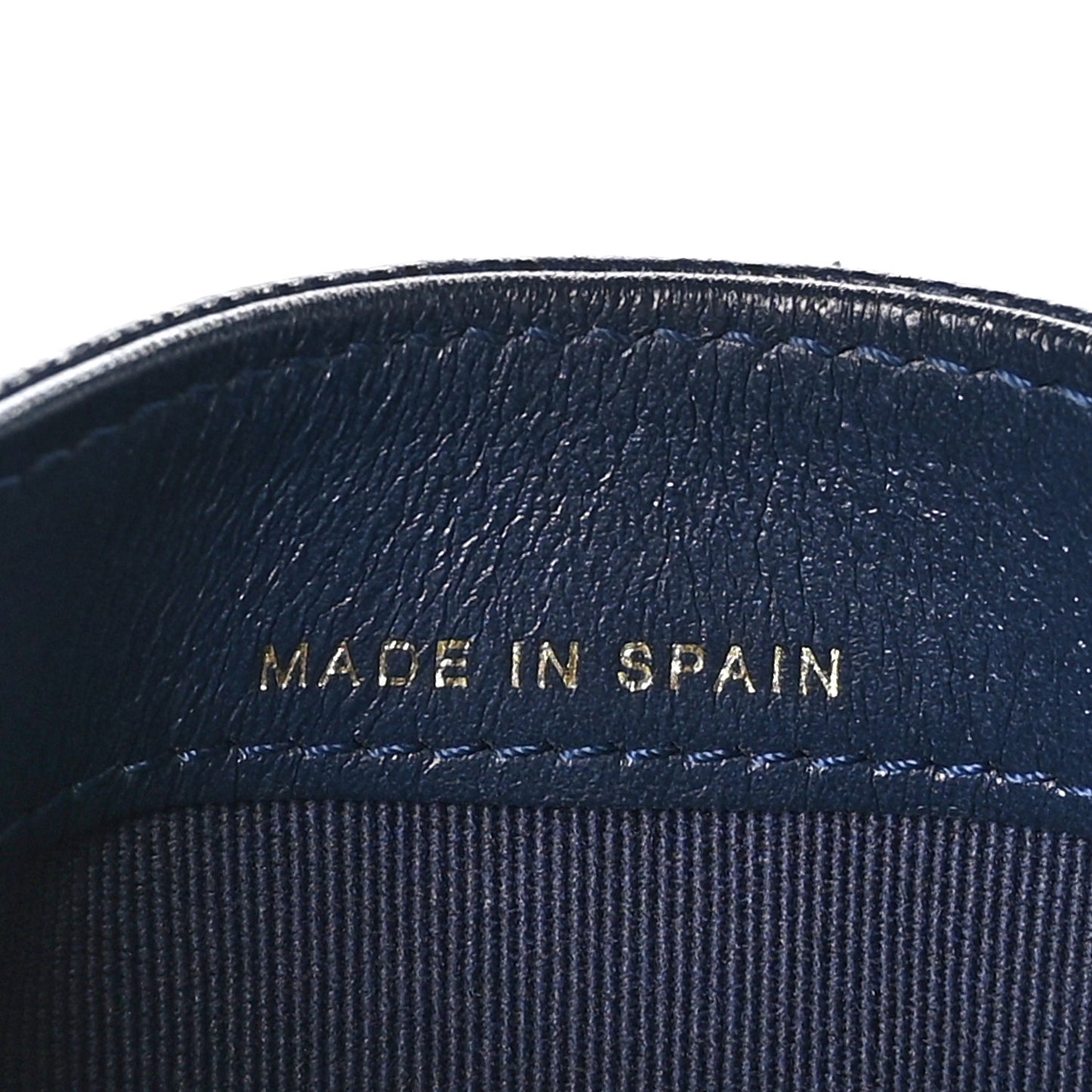 Caviar Quilted Crystal Card Holder Blue