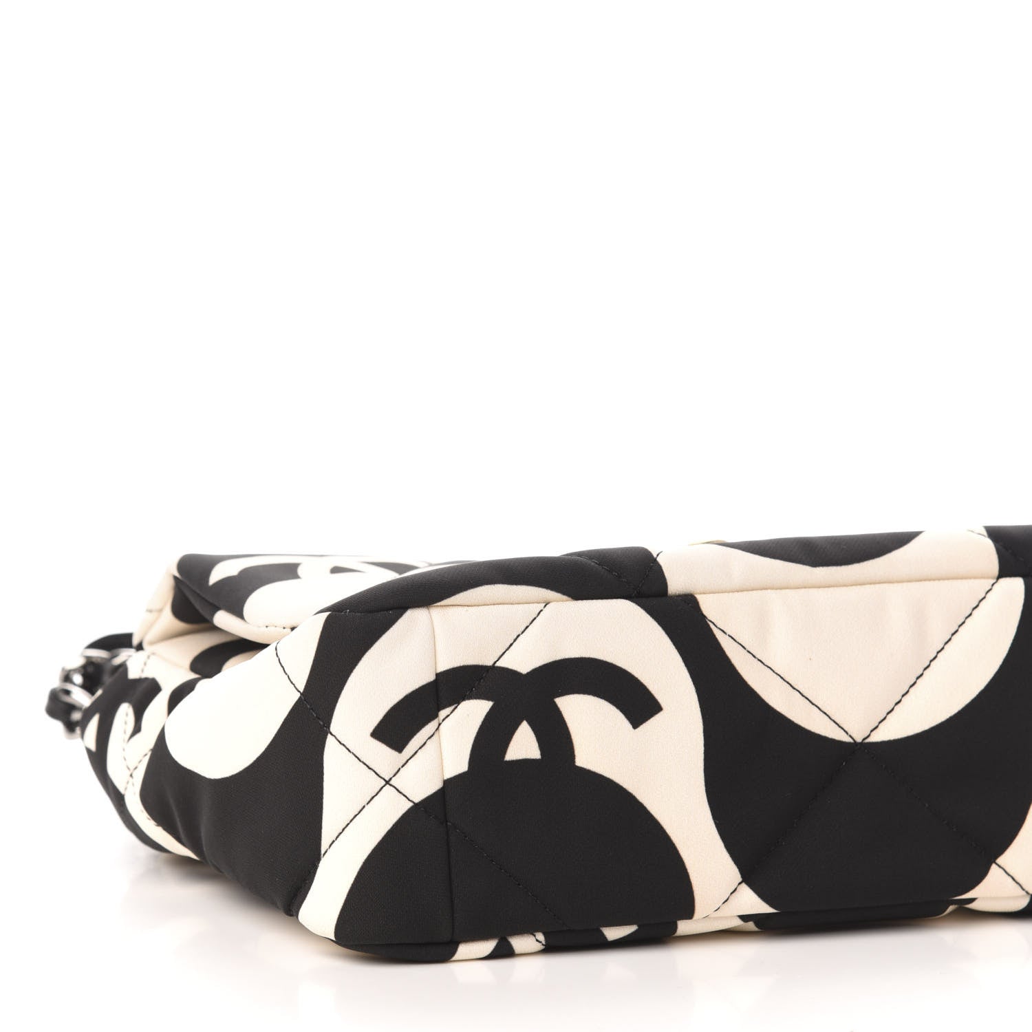 Chanel Fabric Printed Medium 19 Flap Black Ecru 8 of 10