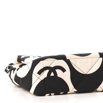 Chanel Fabric Printed Medium 19 Flap Black Ecru 8 of 10