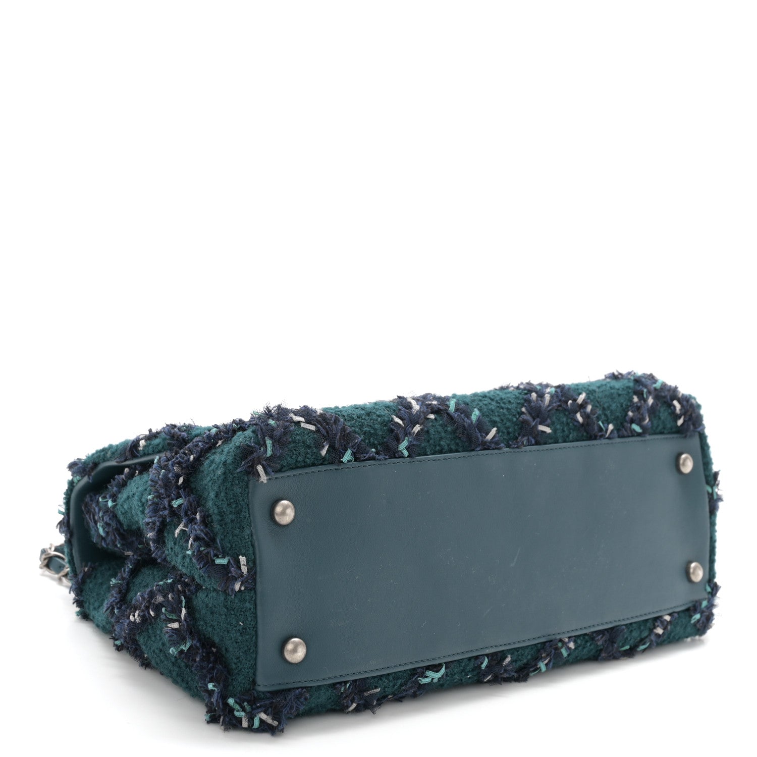 Chanel Tweed Lizard Quilted Small Coco Handle Flap Green Multicolor 4 of 10