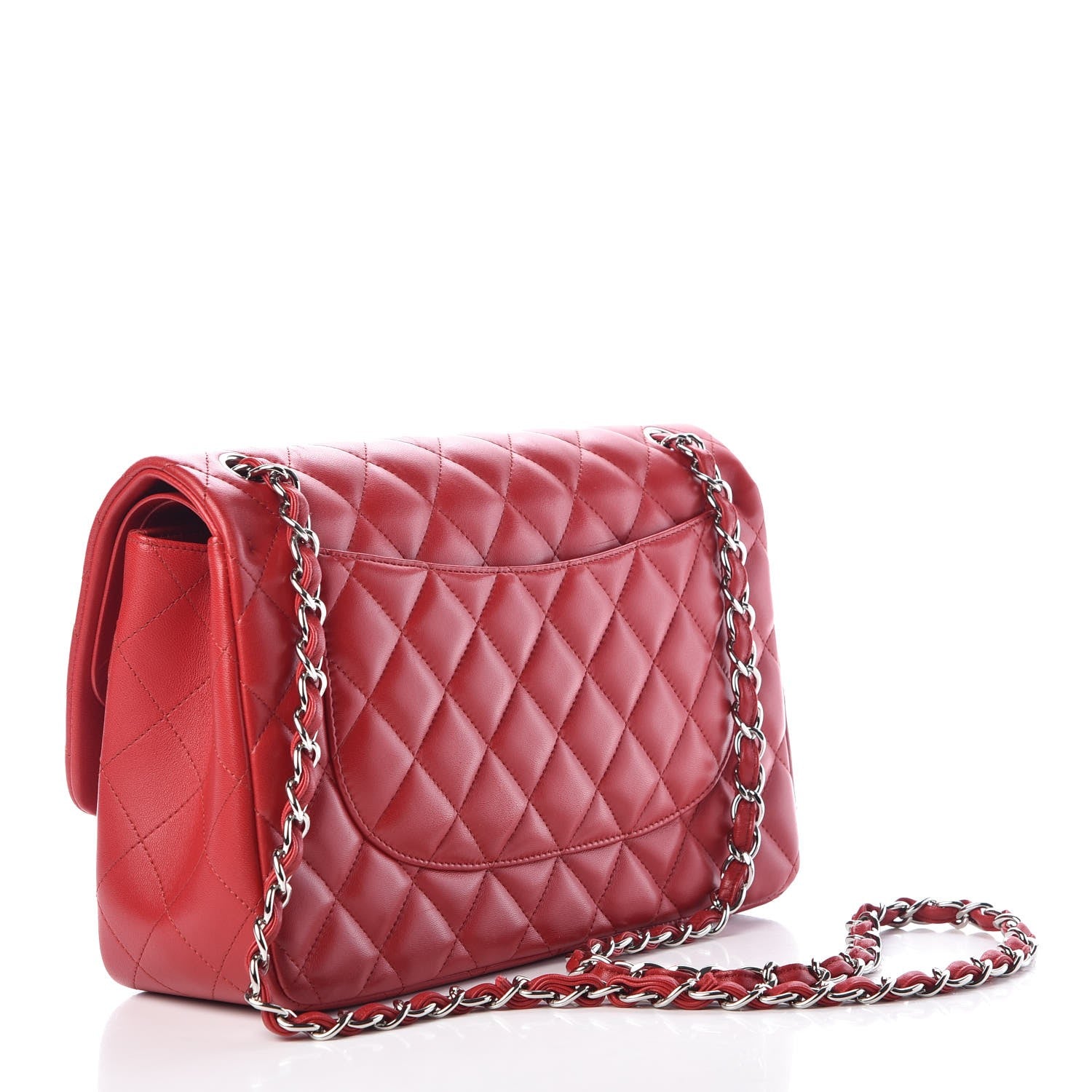 Chanel Lambskin Quilted Jumbo Double Flap Red 3 of 7