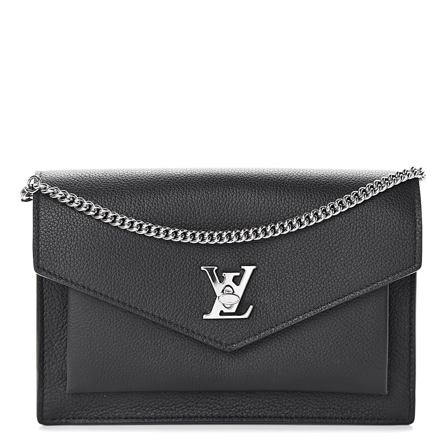 Louis Vuitton Soft Calfskin My Lockme Chain Pochette Black 2 of 9
