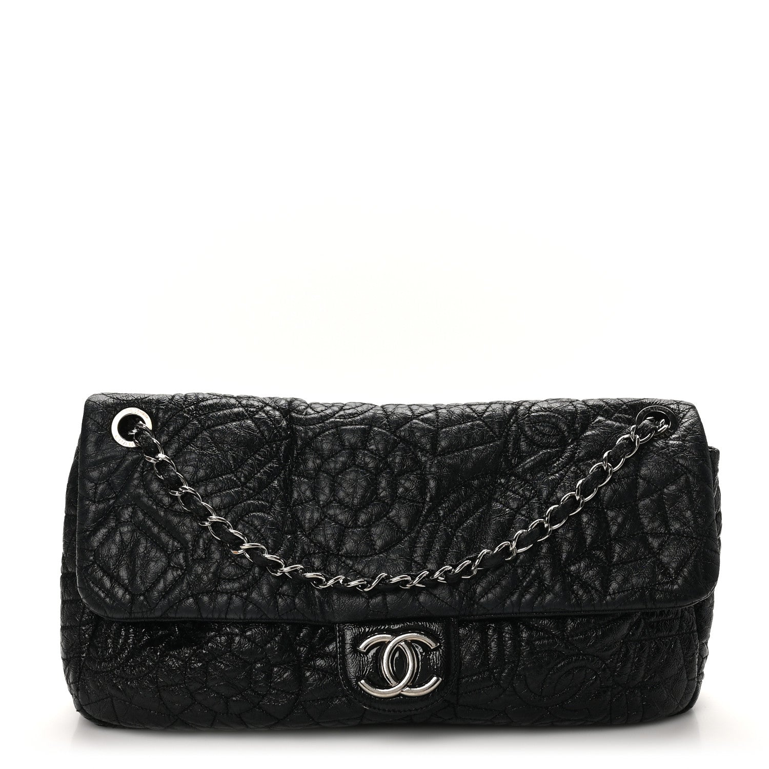 Chanel Vinyl Graphic Edge Flap Black 1 of 10