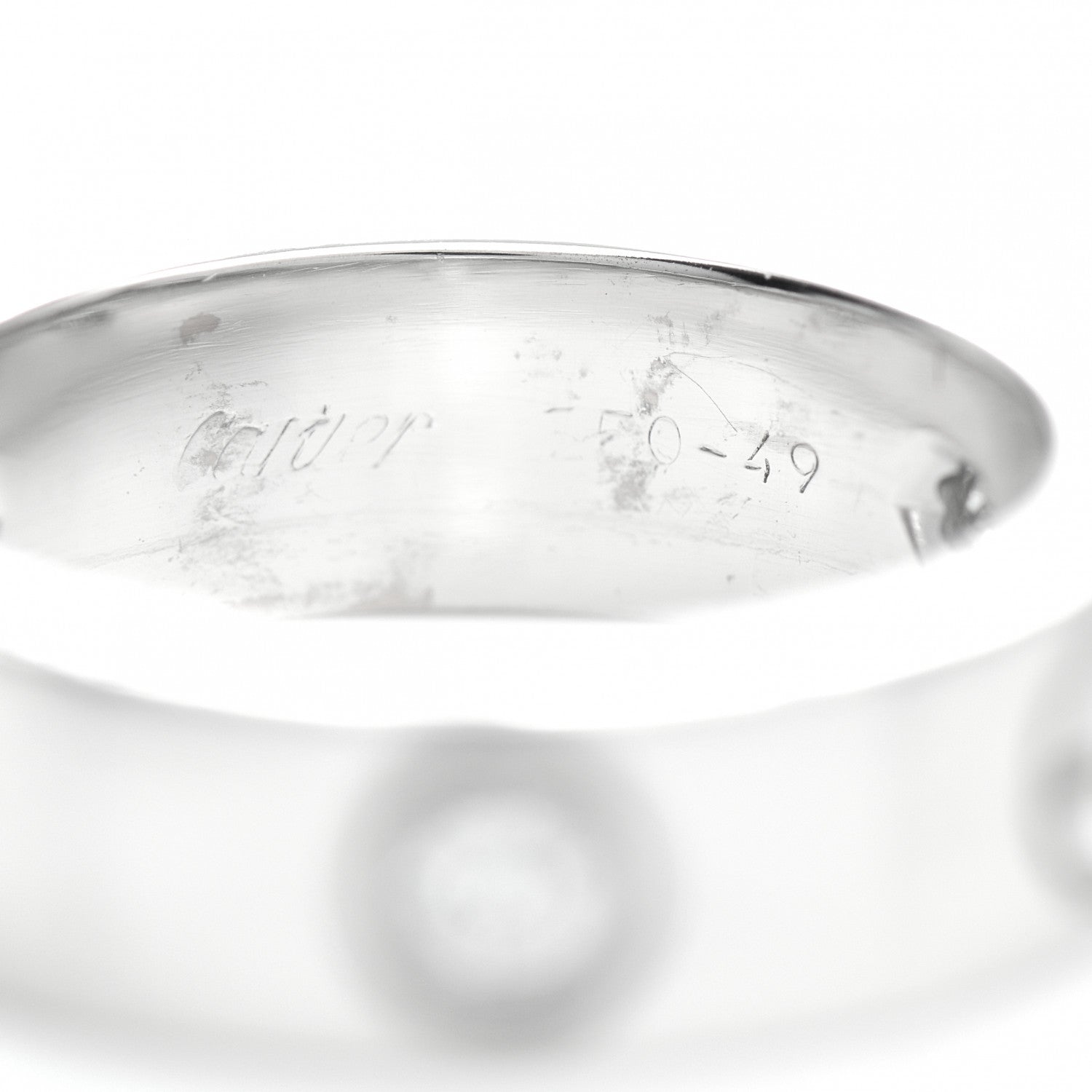 Cartier 18K White Gold 3 Diamond 5.5mm LOVE Ring 49 4.75 4 of 4