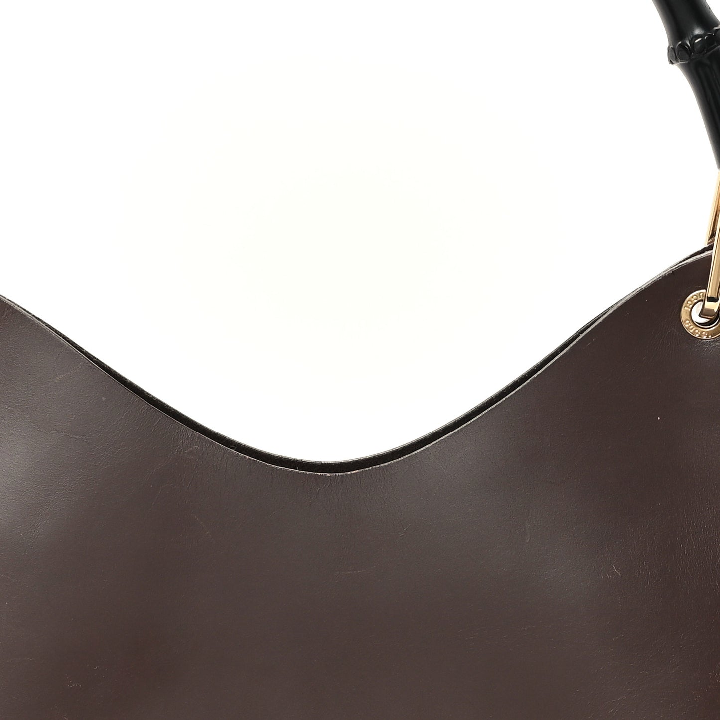 Calfskin Bamboo Shoulder Bag Brown