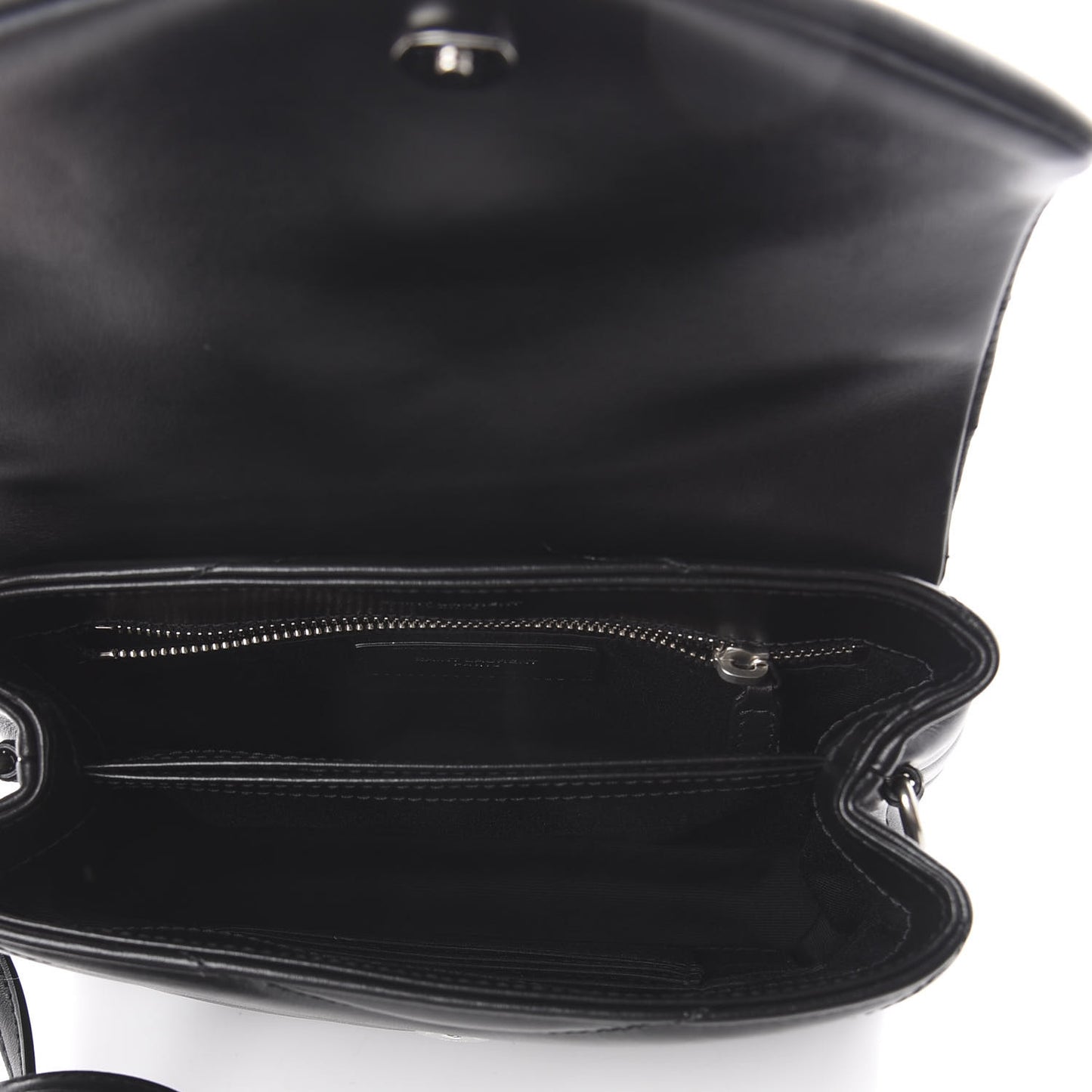 Calfskin Y Quilted Monogram Toy Loulou Crossbody Bag Black