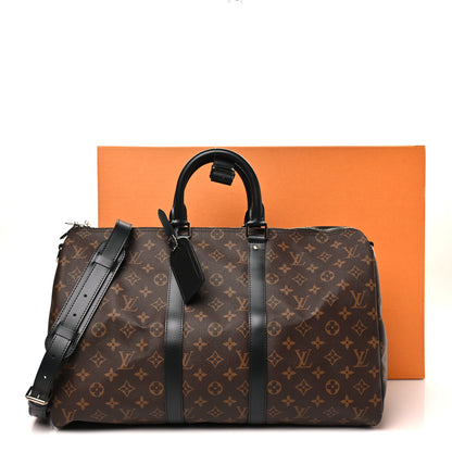 Louis Vuitton Monogram Macassar Keepall Bandouliere 45 9 of 9