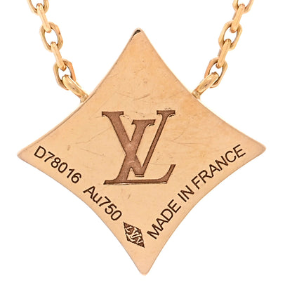 Louis Vuitton 18K Pink Gold Diamond Pink Mother of Pearl Color Blossom BB Star Pendant Necklace 4 of 5