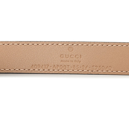 Gucci Calfskin Double G 20mm Belt 85 34 Natural Tan 3 of 4