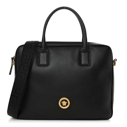 Versace Calfskin Medusa Briefcase Messenger Bag Black 1 of 14