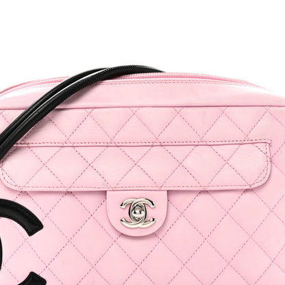 Chanel Calfskin Quilted Cambon Camera Case Pink Black 8 of 11