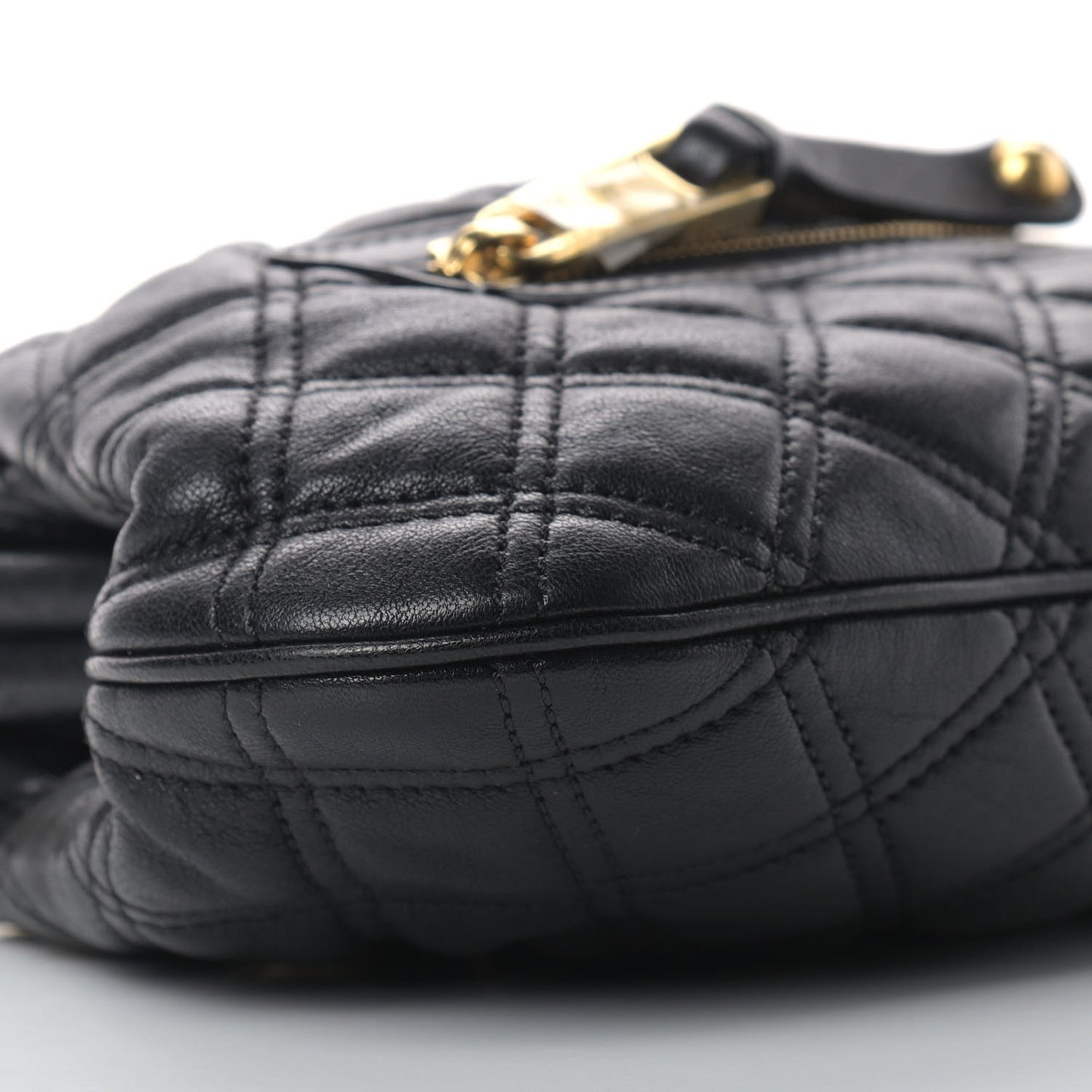 Calfskin Quilted Little Stam Black