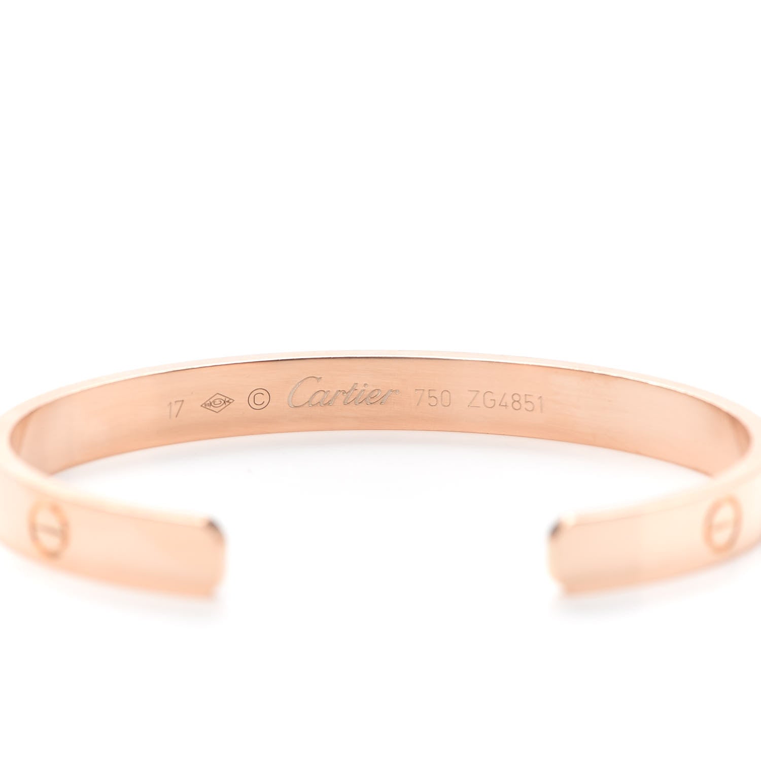 Cartier 18K Pink Gold LOVE Cuff Bracelet 17 4 of 4