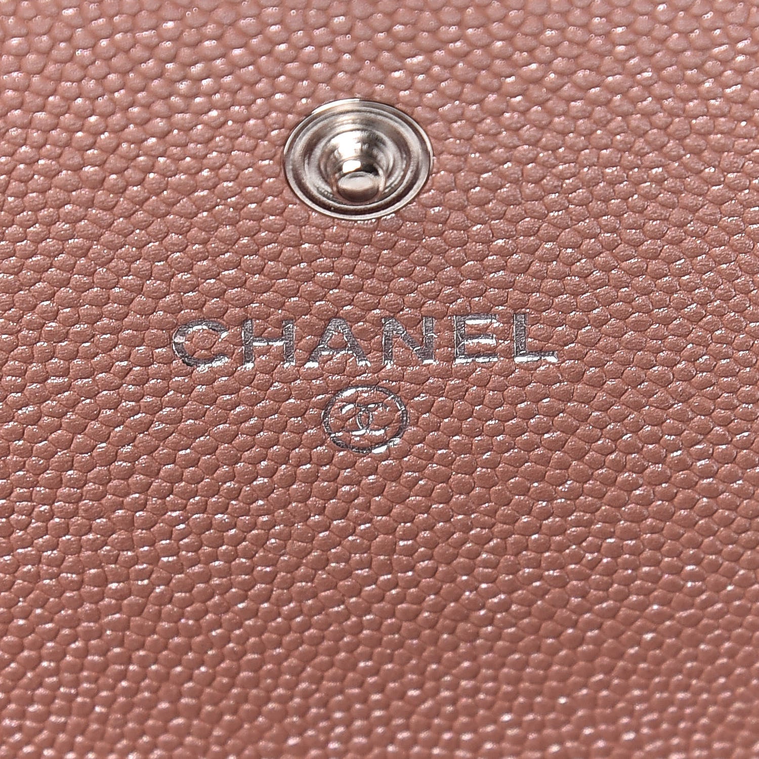Chanel Metallic Caviar Chevron Quilted Vintage Mademoiselle Card Holder Pink 7 of 9