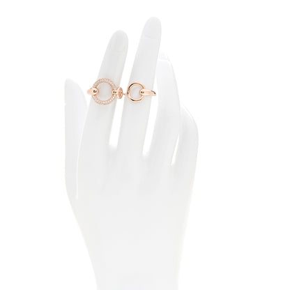 Hermes 18K Rose Gold Diamond Filet d'Or Double Ring 52 6 2 of 5