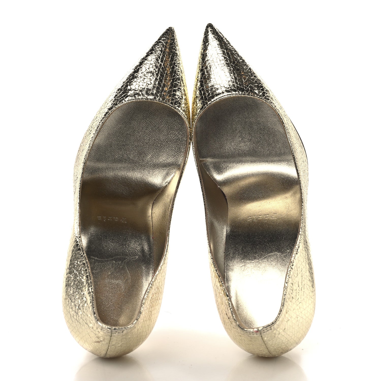 Christian Louboutin Specchio Vintage Kate 100 Pumps 38 Gold 2 of 8