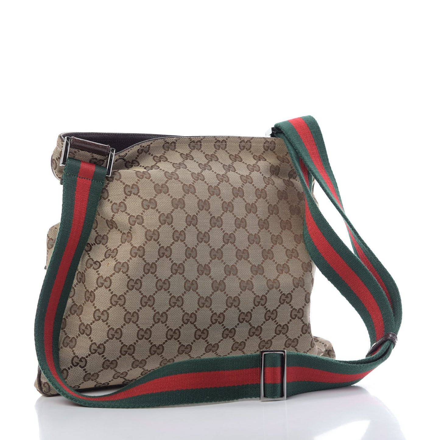 Monogram Web Medium Double Pocket Messenger Bag Dark Brown
