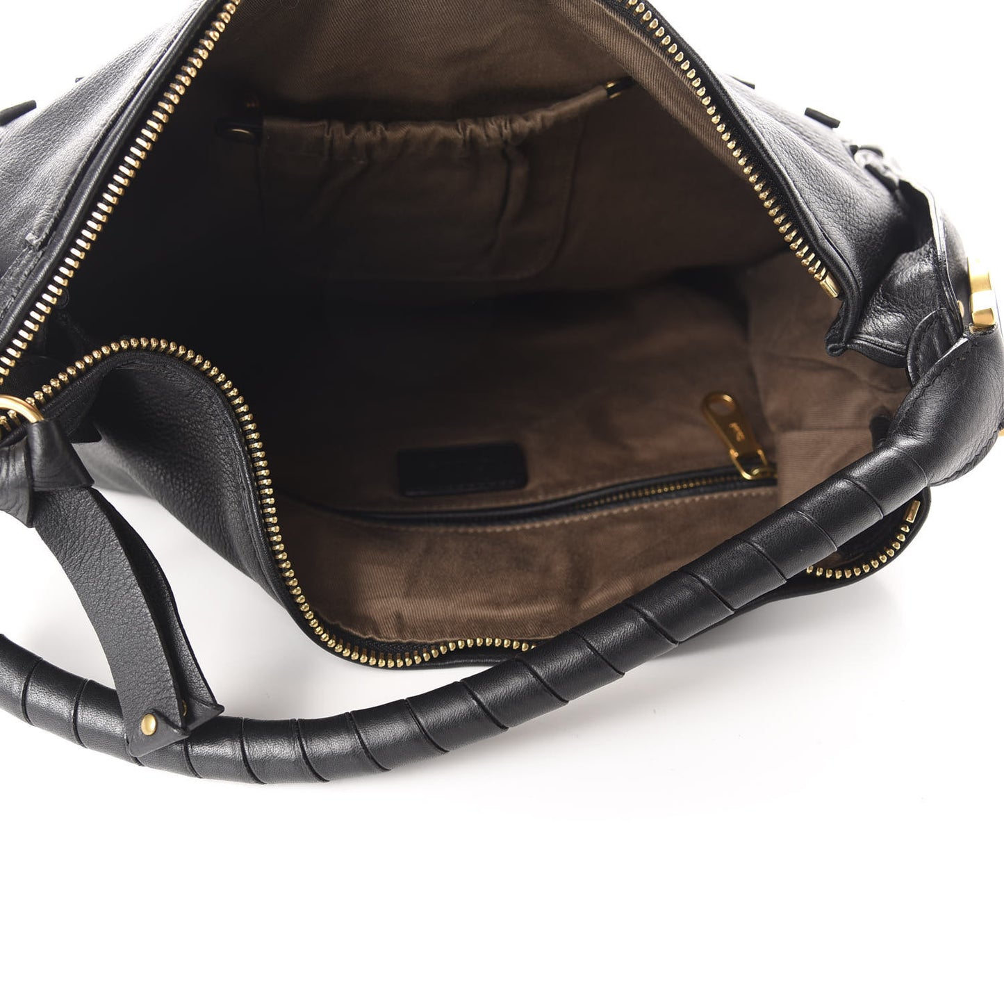 Calfskin Large Braided Marcie Hobo Black