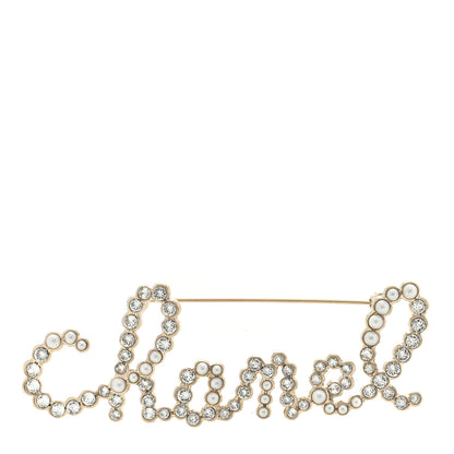 Chanel Metal Glass Swirling Pearls Hair Clip Gold 1 of 3