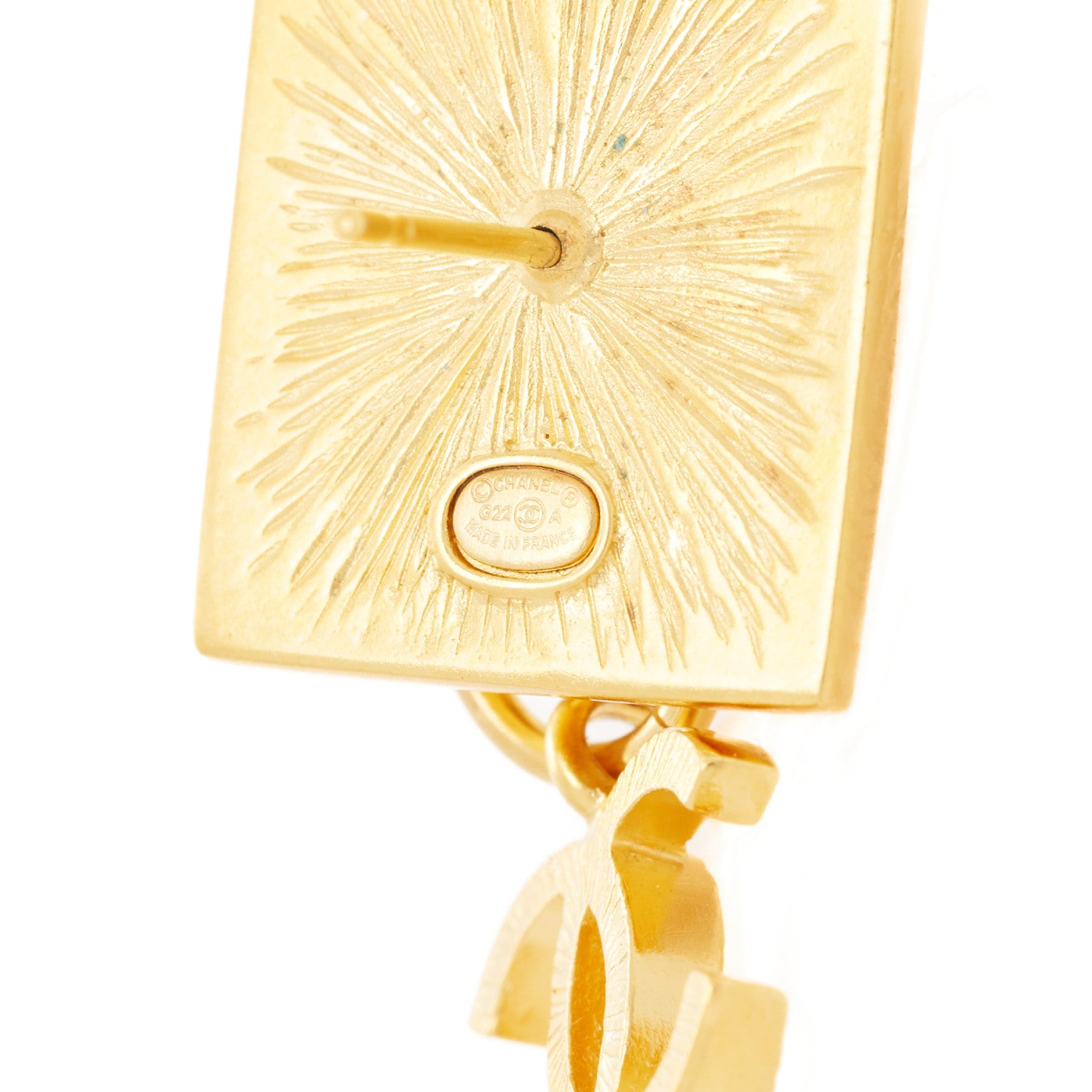 Chanel Metal CC Lion Earrings Gold 4 of 4