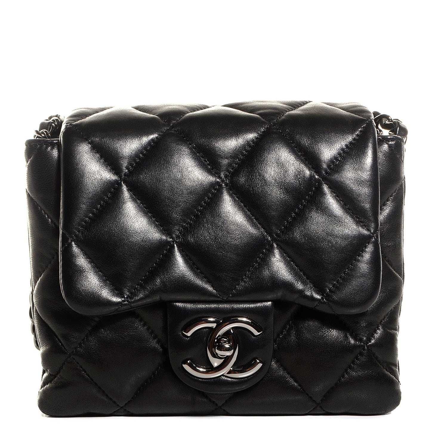 Lambskin Quilted Mini Chanel 3 Flap Black