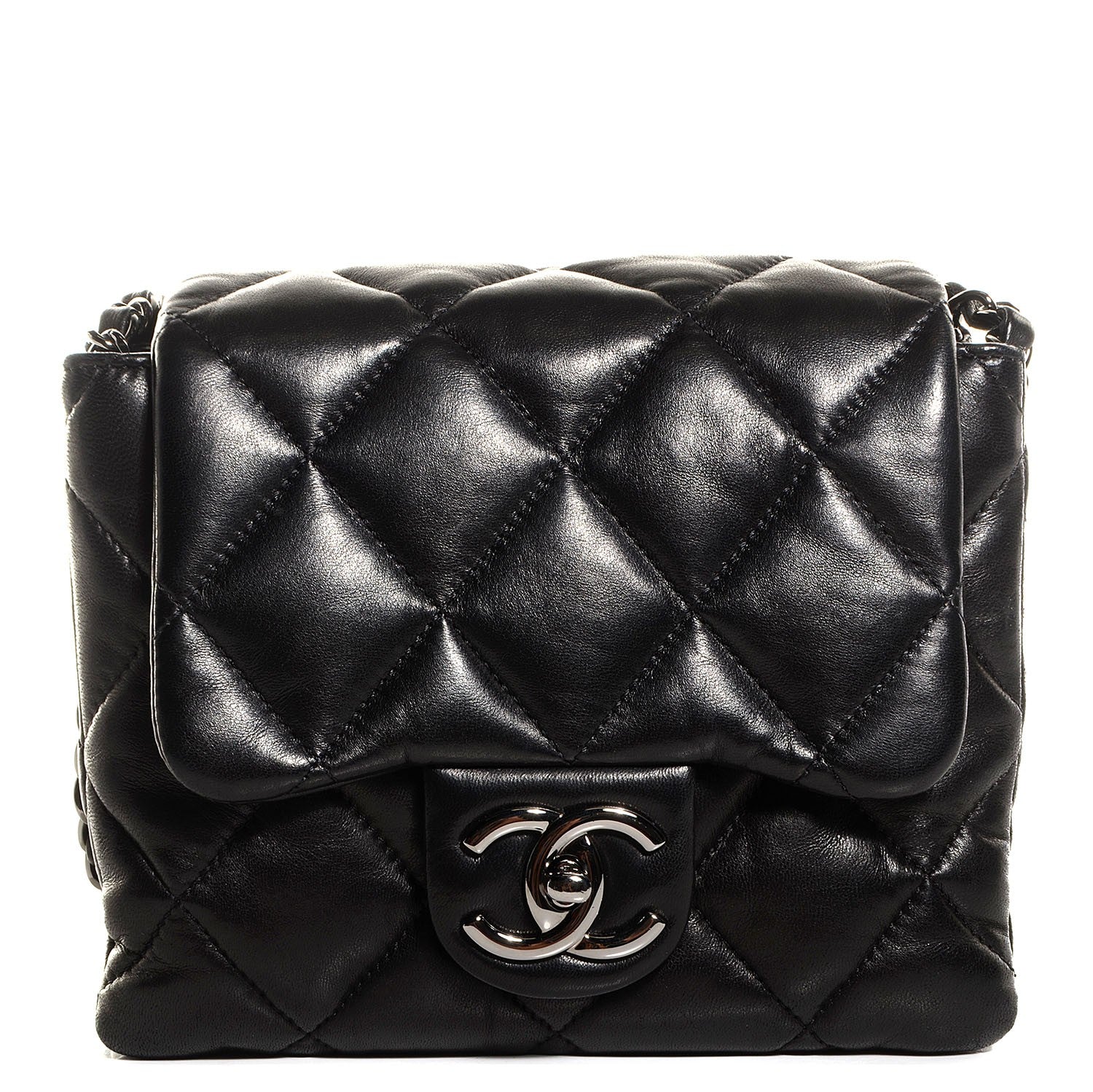Chanel Lambskin Quilted Mini Chanel 3 Flap Black 1 of 9