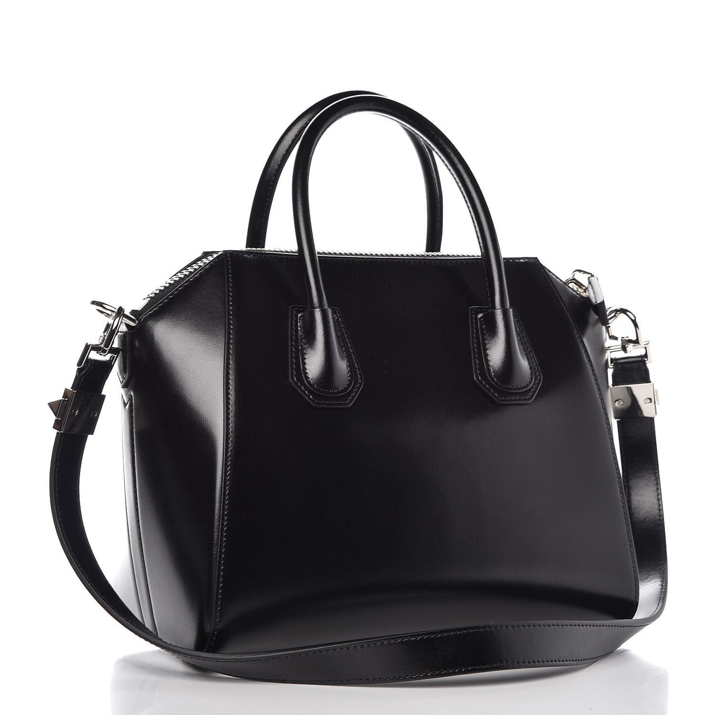 Shiny Lord Calfskin Small Antigona Black
