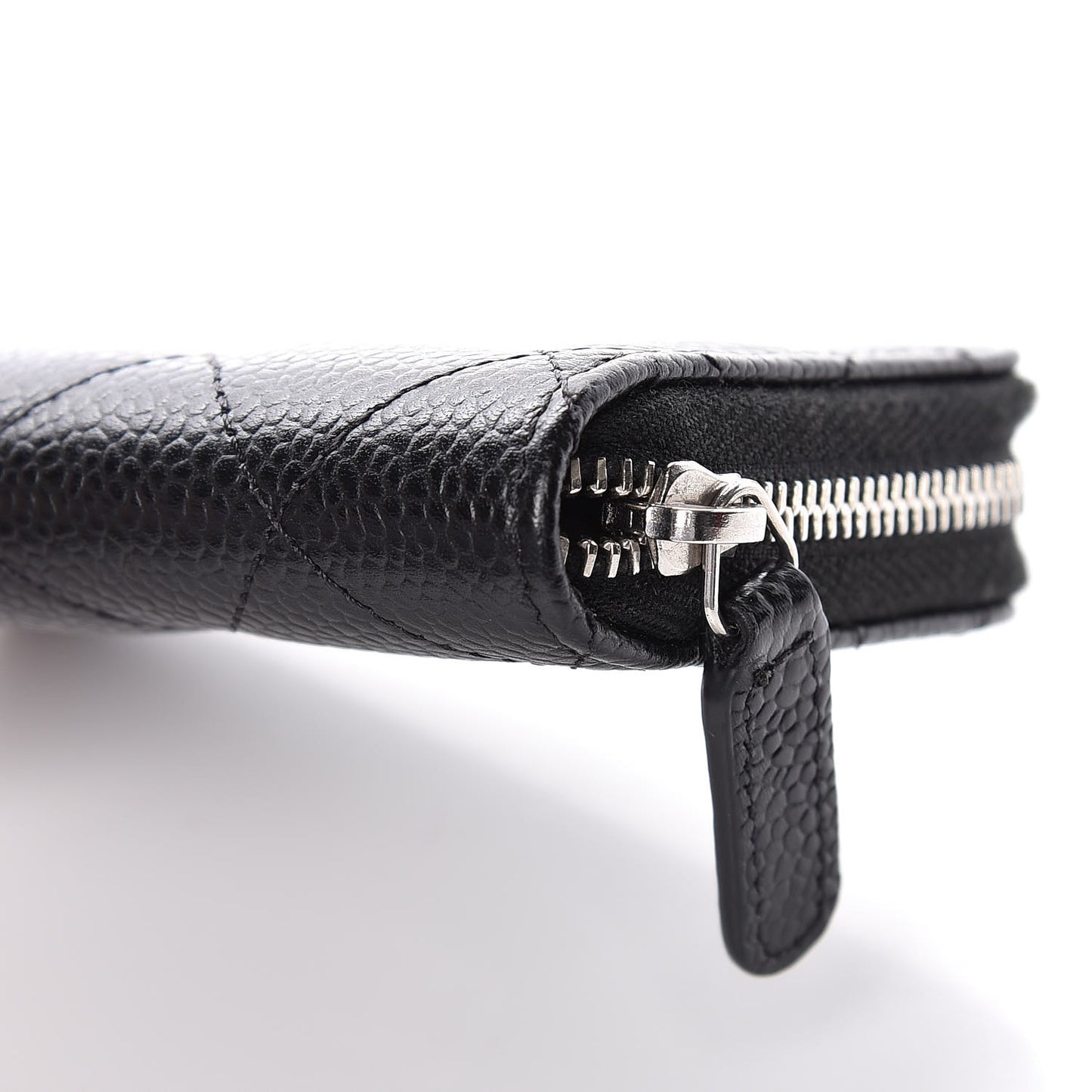Caviar Quilted Zip Coin Purse Black