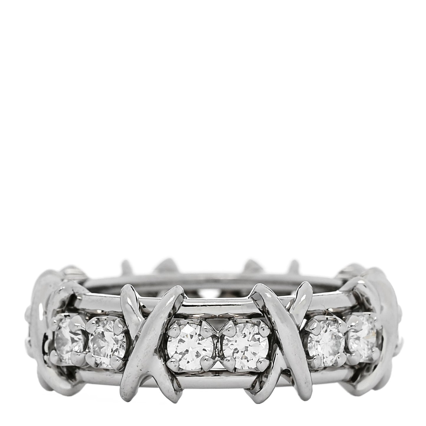Platinum Diamond Schlumberger Sixteen Stone Ring 53 6.5