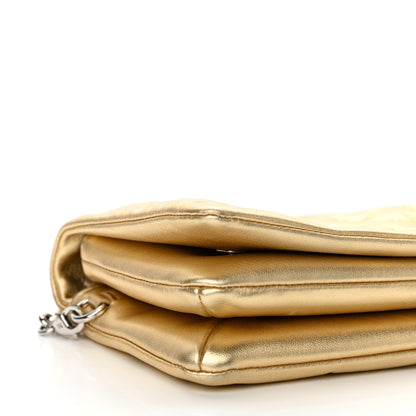 Louis Vuitton Metallic Lambskin Embossed Monogram Pochette Coussin Gold 8 of 9