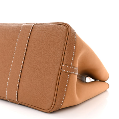 Hermes Toile Militaire Vache Country Verso Garden Party 36 PM Gold Dune Magnolia 10 of 10